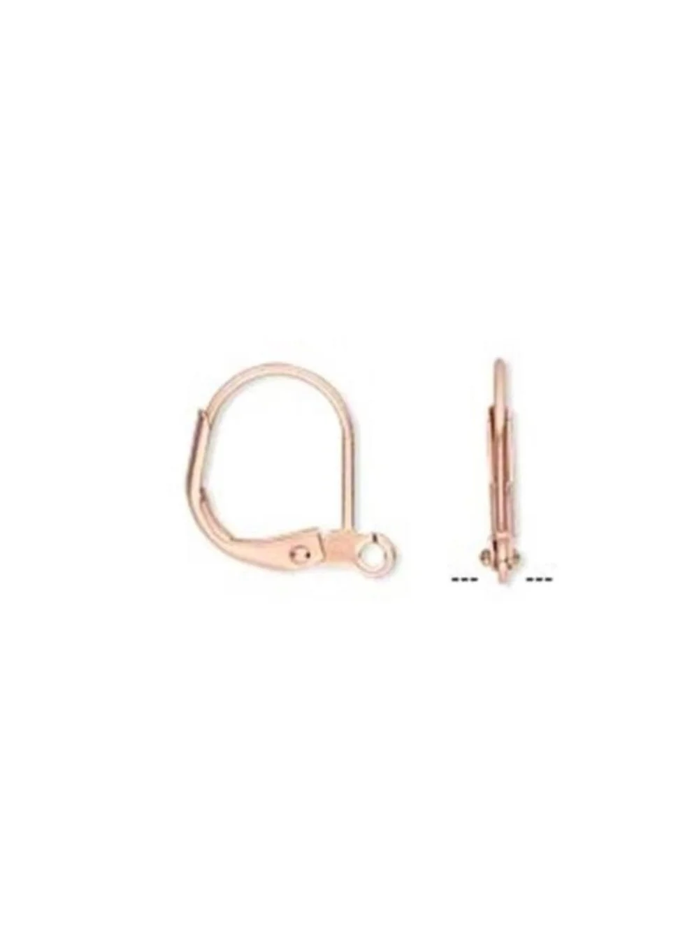 10 Shiny Copper Brass Round Leverback Earwires Earring Hooks Findings